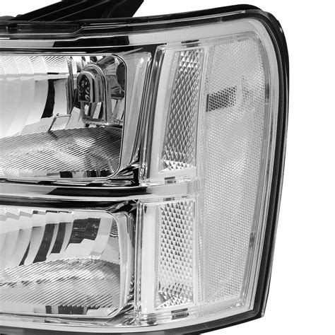 For 07 14 Gmc Sierra 1500 2500 3500hd Chrome Headlight Clear Corner Signal Lamps Ebay