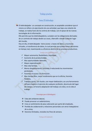 Trabajo Practico El Teletrabajo PDF