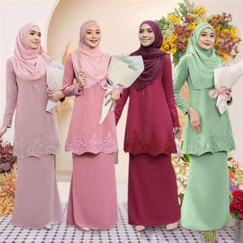 BAJU KURUNG LACE MODEN BAJU RAYA 2024 CANTIK MURAH BAJU TUNANG BAJU