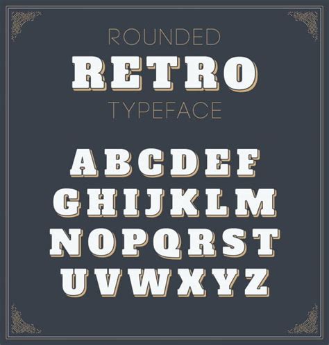 Rounded Retro Alphabet Eps Vector Uidownload