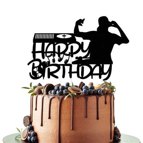 Dj Happy Birthday Cake Topper Hip Hop Hooray Party Decorations Disco