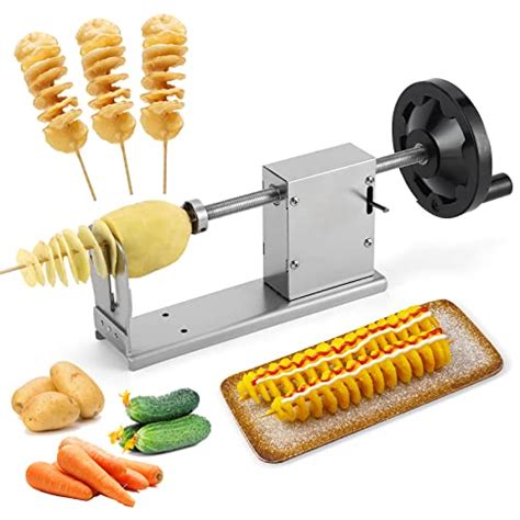 Cgoldenwall 3 In 1 Manual Tornado Potato Slicer Spiral Potato Cutter