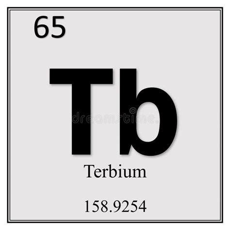 Terbium Tb Chemical Element Terbium Sign With Atomic Number Chemical