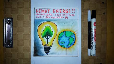 Cara Membuat Poster Hemat Energi Listrik Matikan Lampu Jika Tidak