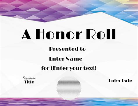 FREE Honor Roll Certificate Templates - Customize Online