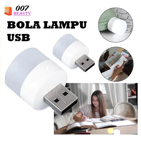 Jual Lampu Usb Led Mini Portable Lid Ukuran Kecil Bulat Bohlam Terang