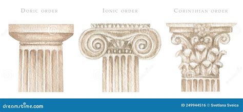 Corinthian Ionic Doric Columns Cartoon Vector Cartoondealer