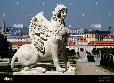 Sphinx Statue At The Belvedere Palace Gardens In Vienna Austria