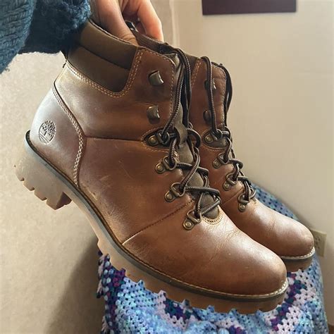 Leather Timberlands Old School Style Depop