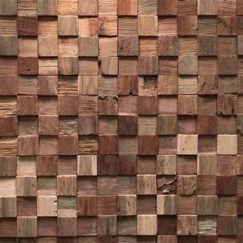 3D Wooden Wall Panels UltraWood Teak Square Wood Panelling