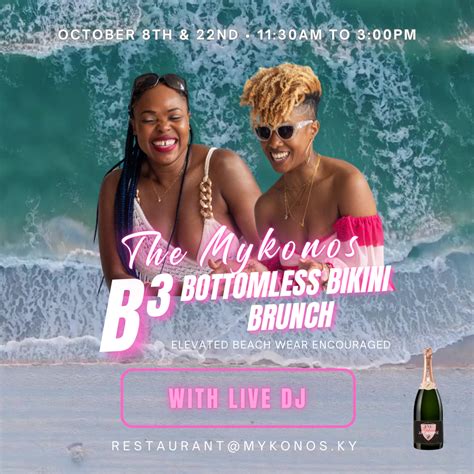 Mykonos B Bottomless Bikini Brunch Cayman Good Taste