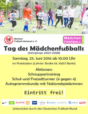 Ausfüllbar Online berliner fussball Tag des M dchenfu balls Berliner