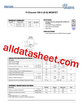 Vb K Datasheet Pdf Vbsemi Electronics Co Ltd