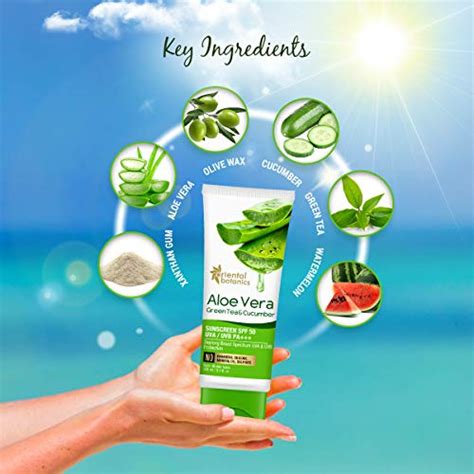 Oriental Botanics Aloe Vera Green Tea Cucumber Sunscreen Spf Uva