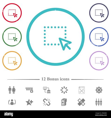 Drag And Drop Operation Flat Color Icons In Circle Shape Outlines 12