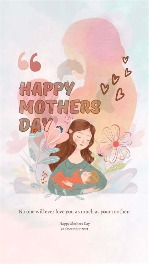 HAPPY MOTHERS DAY Aesthetic Poster Mothers Day Poster Happy Mothers