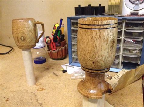 Oak Log Wood Lathe Wood Drinking Goblet And Coffee Mug Brian Prom