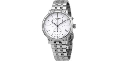 Tissot T Classic Carson Premium Chronograph Quartz White Dial Watch 00 In Blacksilver Tone