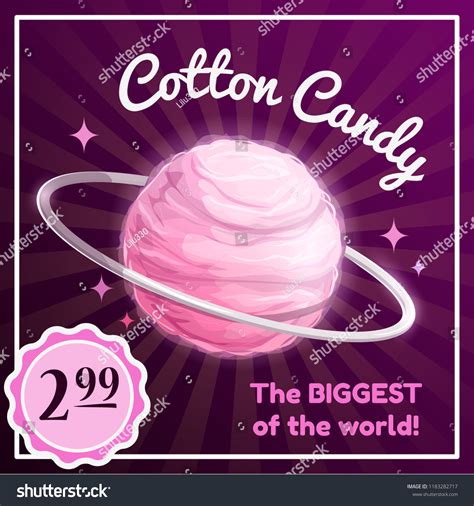 Cotton Candy Planet Banner Food Space Stock Vector Royalty Free