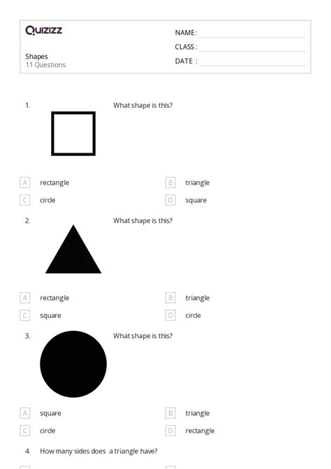 Classifying Shapes Worksheets For Nd Class On Quizizz Free