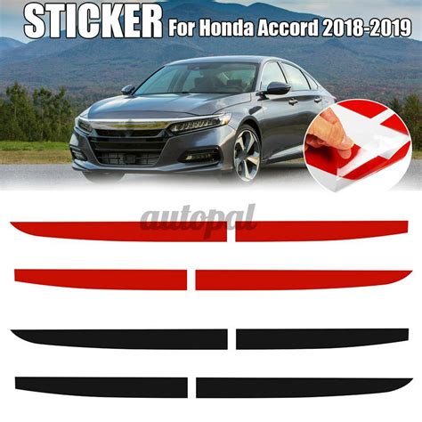 Matte Black Body Door Side Lower Stripe Decal Sticker For Honda Accord