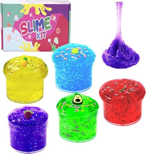 Amazon 5 Pack Crunchy Slime Clear Slime Kit With Glimmer For Girls