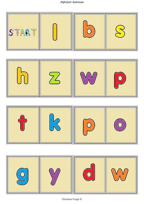 I,Teacher: Alphabet games: Printable Dominoes