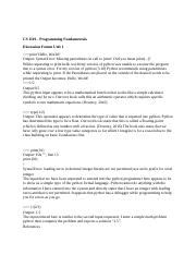 8 Docx CS 1101 Programming Fundamentals Discussion Forum Unit 1