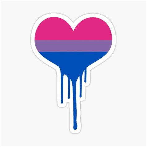 Bisexual Pride Heart Sticker By Tigerparadise Redbubble