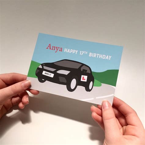 Th Birthday Driving Card L Plate Personalised Card Etsy