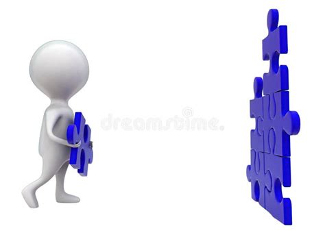 3d Man With Puzzle Stock Illustration Illustration Of Idea 16574875