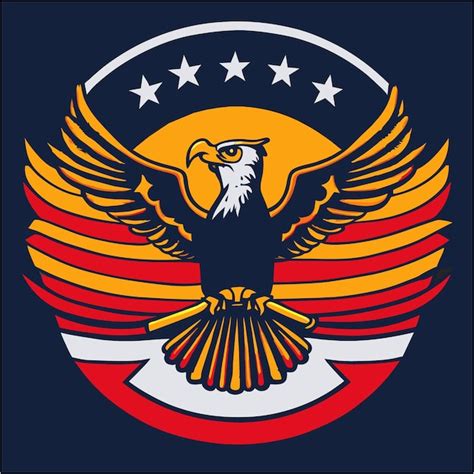 American Spirit Bald Eagle Cores De Bandeira Em Eps Vetor Premium