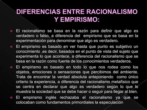 Diferencia Entre Racionalismo Y Empirismo Ppt