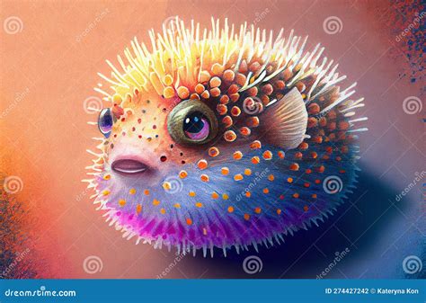 A Cute And Charming Puffer Fish With Its Distinctive Round Shape And