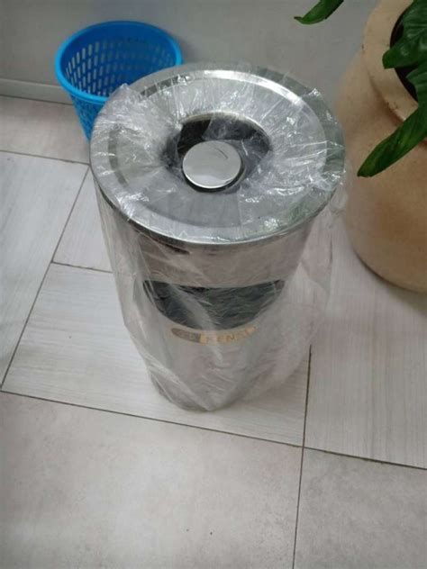 Promo Tempat Sampah Standing Ashtray Dustbin Stainless D 30cm Xt 65 Cm