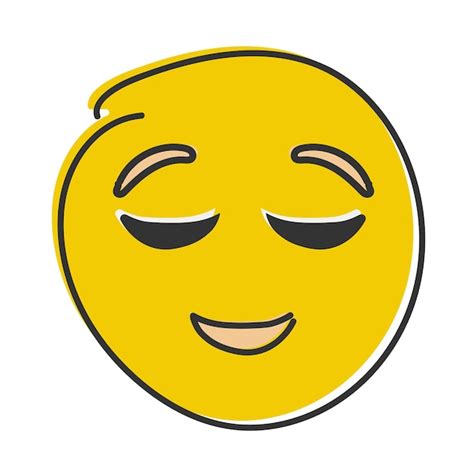 Ruhiges Emoji Erleichtertes Emoticon Friedliches Gesicht Mit