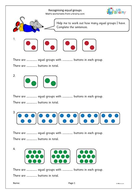 Multiplication Groups Of Worksheet Equal Worksheets Multipli