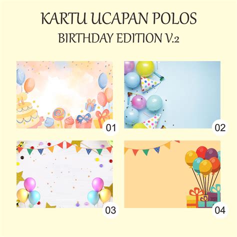 Jual Pcs Kartu Ucapan Polos Birthday Editon V Blank Card