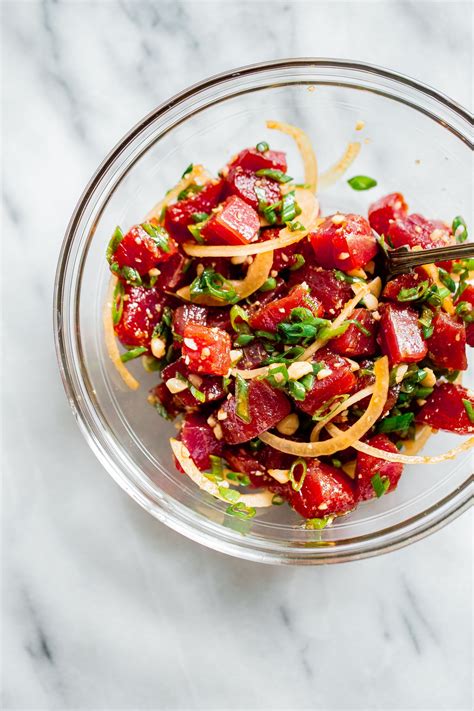 Shoyu Ahi Poke Hawaiian Ahi Poke Bowl Recipe A Beautiful Plate