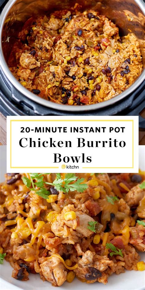 Recipe Instant Pot Weeknight Chicken Burrito Bowls Kitchn