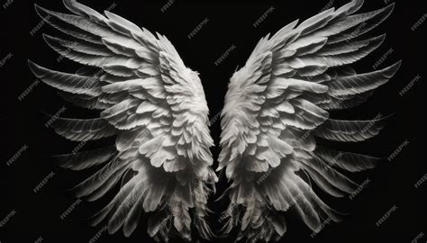 Premium AI Image | A black and white angel wings with the word angel on it.