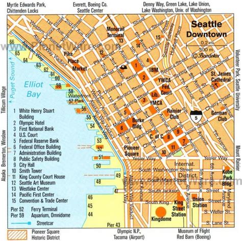 Downtown Seattle Walking Map Walking Map Of Downtown Seattle