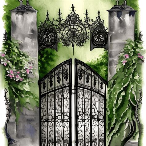 Gothic Garden Watercolor Graphic Creative Fabrica