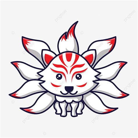 Cute Kitsune Chibi Ilustration Kitsune Wolf Design PNG And Vector