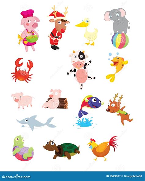 Animal compilation stock vector. Illustration of crab - 7549607