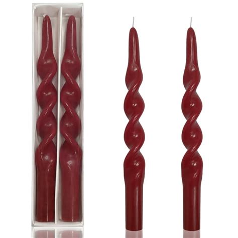 FCMSHAMD 10" Red Long Candles Drilpes Taper Candles Holiday Christmas ...