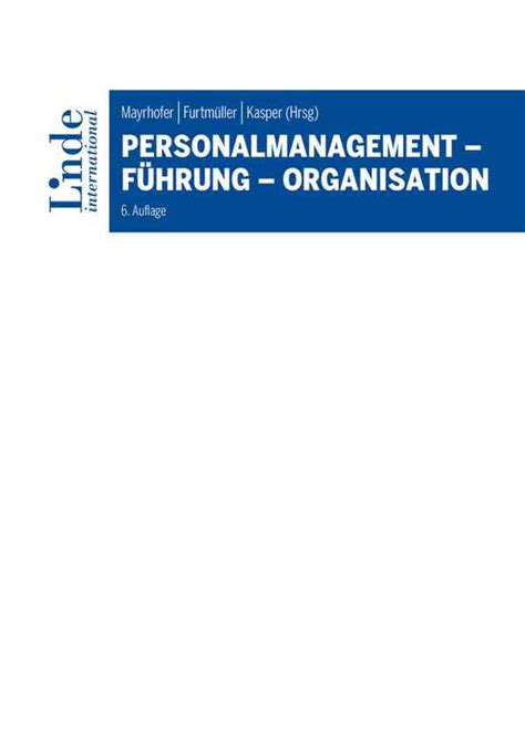 Personalmanagement F Hrung Organisation Von Edeltraud Hanappi