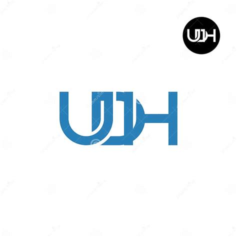 udh logo letter monogram design stock vector illustration