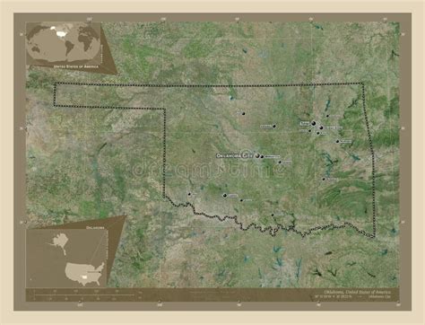 Oklahoma, United States of America. High-res Satellite. Labelled Stock ...