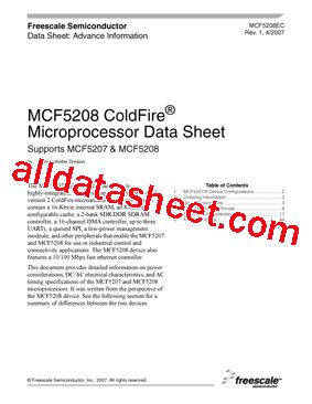 Mcf Cvm Datasheet Pdf Freescale Semiconductor Inc